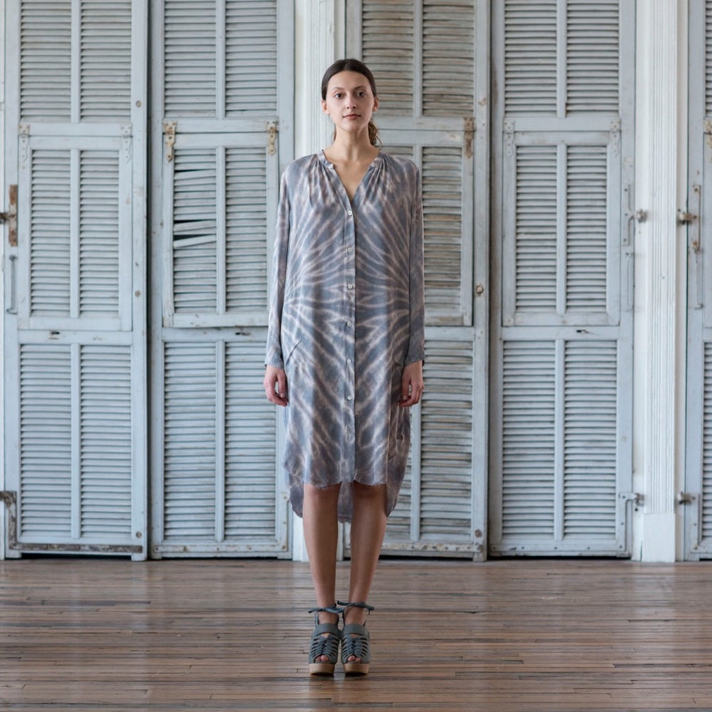 RAQUEL ALLEGRA TIE DYE SILK DRESS